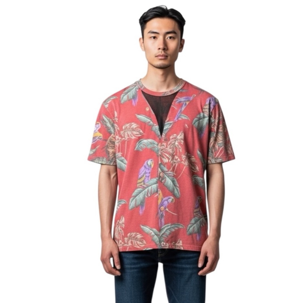 Chubbies Magnum PI Hawaiian Parrot Graphic Tee Tropical